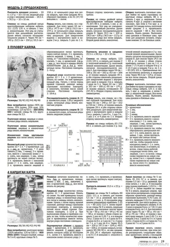 Вязаные модели в журнале «Verena №1 2024»
