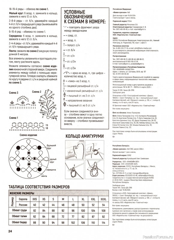 Вязаные модели в журнале «Вяжем крючком №8 2024»