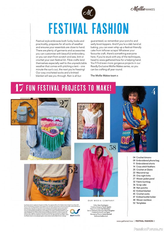 Коллекция проектов для рукодельниц в журнале «Mollie Makes - Festival Fashion 2025»