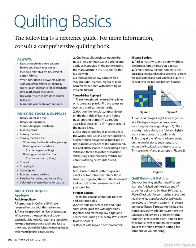 Коллекция проектов для рукодельниц в журнале «Quilter’s World - Summer 2025»