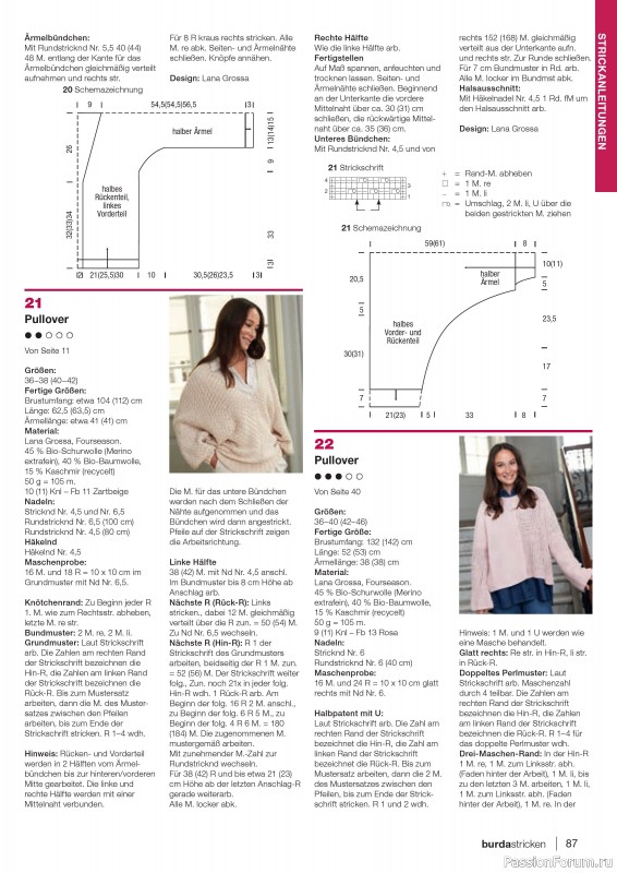 Вязаные модели в журнале «Burda Stricken №1 2021»