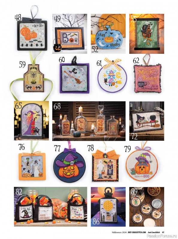 Коллекция вышивки в журнале «Just CrossStitch - Halloween 2024»