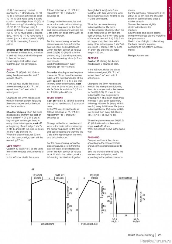 Вязаные модели в журнале «Burda Knitting №8 2022»