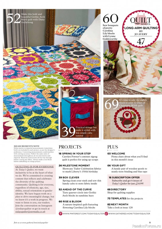 Коллекция проектов для рукодельниц в журнале «Todays Quilter №127 2025»