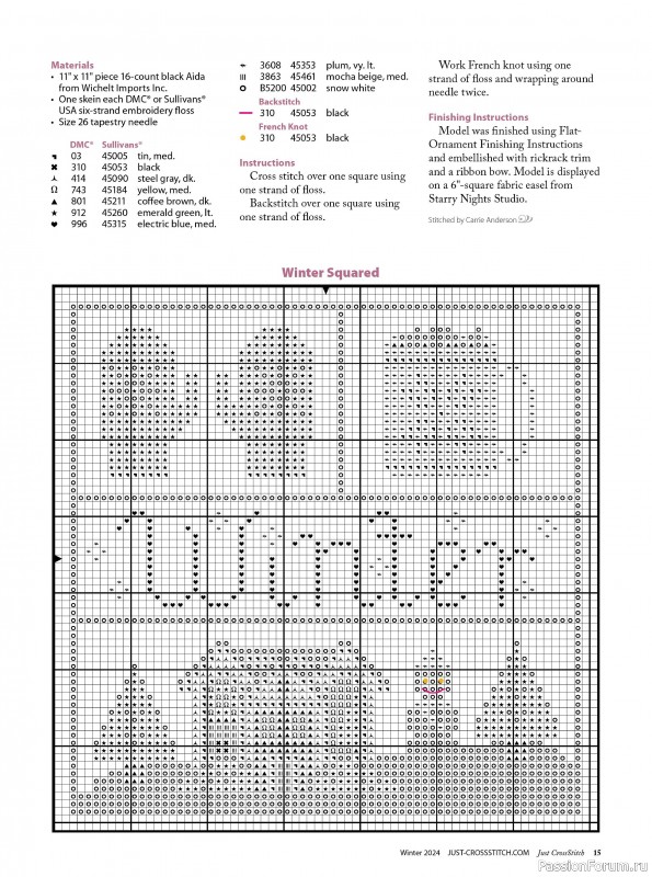 Коллекция вышивки в журнале «Just CrossStitch - Winter 2024»