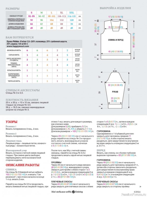 Вязаные модели в журнале «Knitting. Вязание №6 2024»
