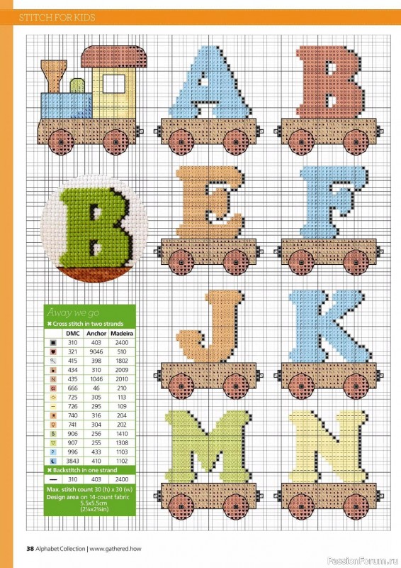 Коллекция вышивки в журнале «Cross Stitching Alphabet Collection 2022»