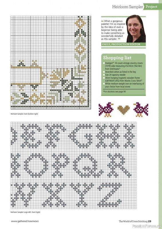 Коллекция вышивки в журнале «The World of Cross Stitching №336 2023»