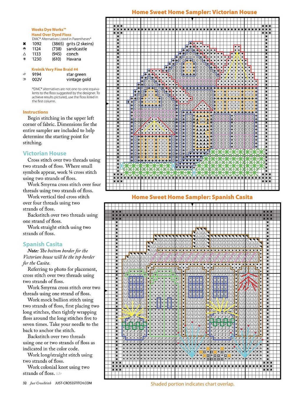 Разные виды вышивки в журнале "Just CrossStitch" - February 2022