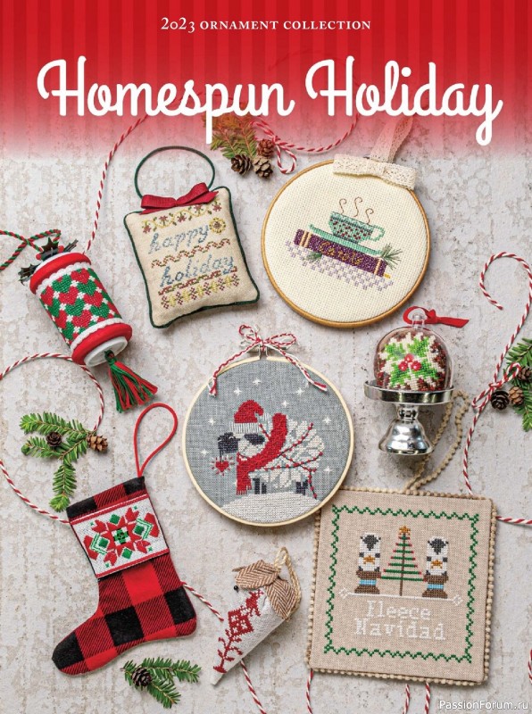 Коллекция вышивки в журнале «Just CrossStitch - Christmas Ornaments 2023»