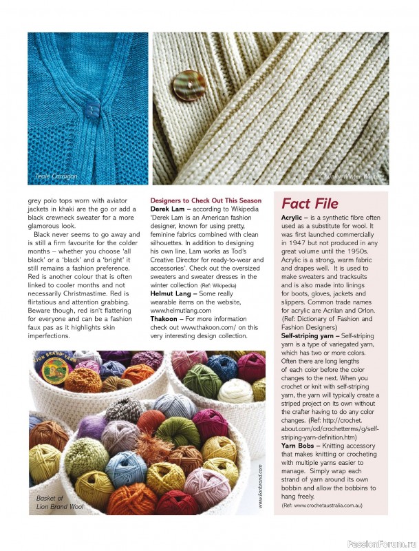 Вязаные модели спицами в журнале «Australian Knitting – Vol.16 №2 2024»