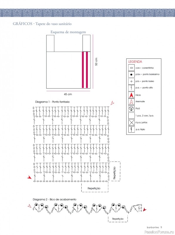 Вязаные проекты крючком в журнале «Artesanato Simples Ed.47 Barbante»