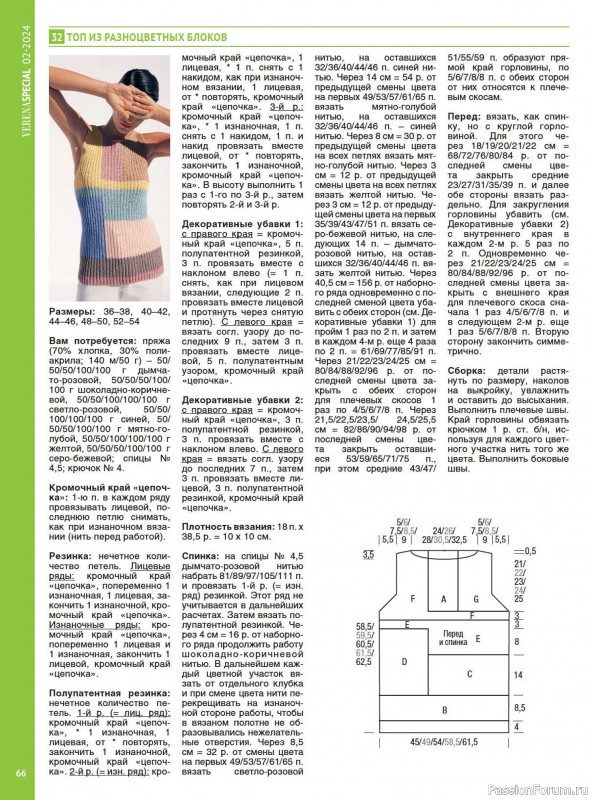 Вязаные модели в журнале «Модное вязание №2 2024»