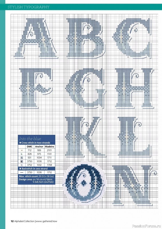 Коллекция вышивки в журнале «Cross Stitching Alphabet Collection 2022»