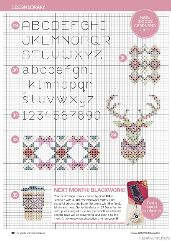 Коллекция вышивки в журнале «The World of Cross Stitching №341 2023»