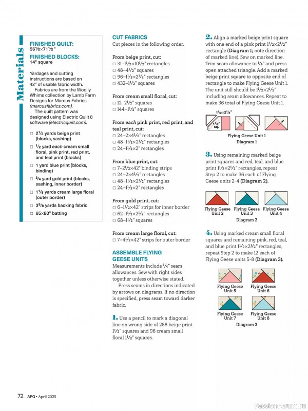 Коллекция проектов для рукодельниц в журнале «American Patchwork & Quilting №193 2025»