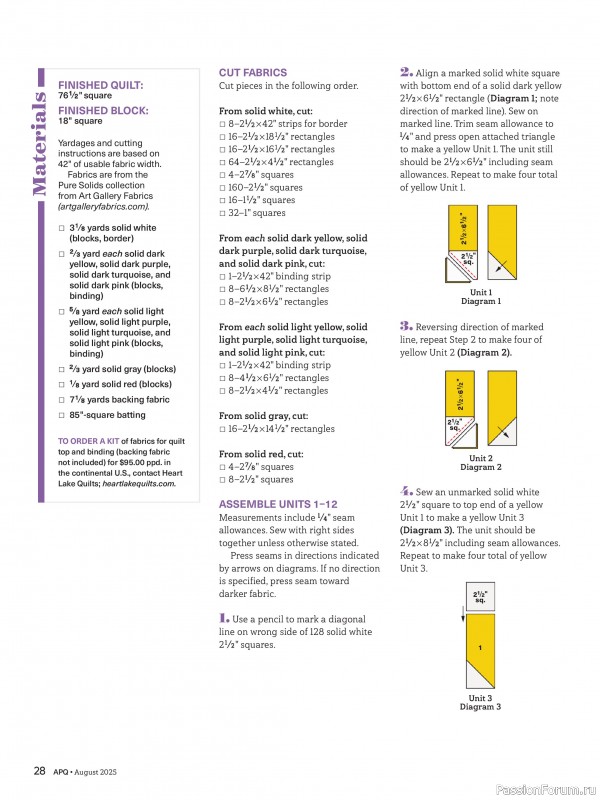 Коллекция проектов для рукодельниц в журнале «American Patchwork & Quilting №195 2025»