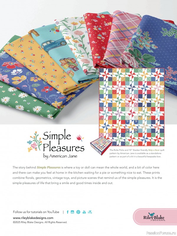 Коллекция проектов для рукодельниц в журнале «American Patchwork & Quilting №195 2025»