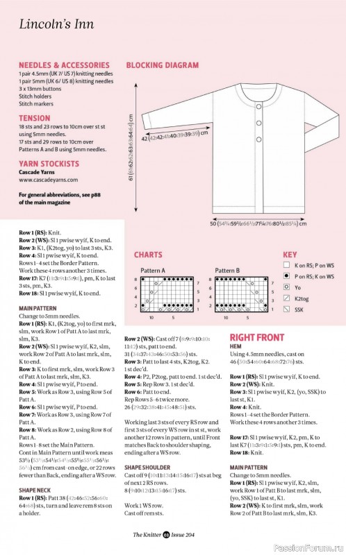 Вязаные проекты спицами в журнале «The Knitter №204 2024»