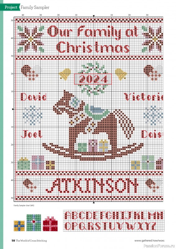 Коллекция вышивки в журнале «The World of Cross Stitching №351 2024»