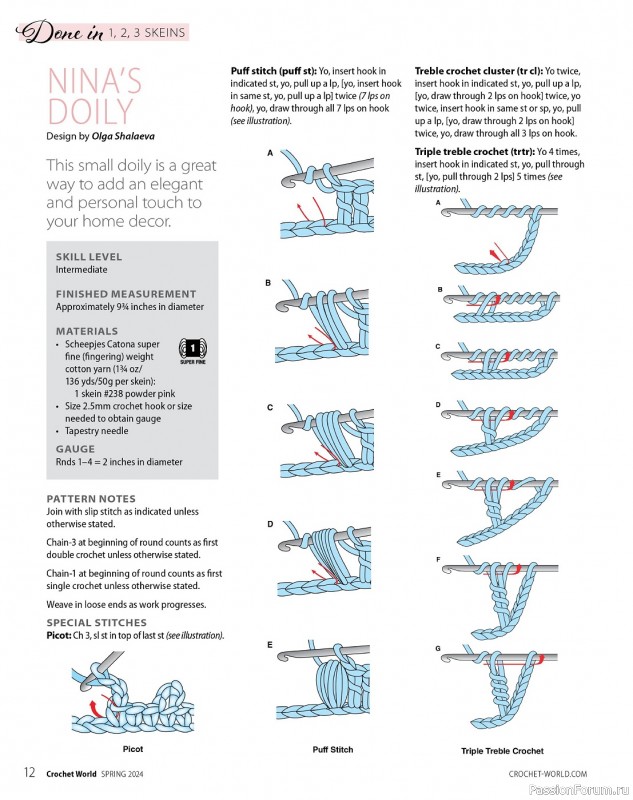 Вязаные проекты крючком в журнале «Crochet World - Spring 2024»