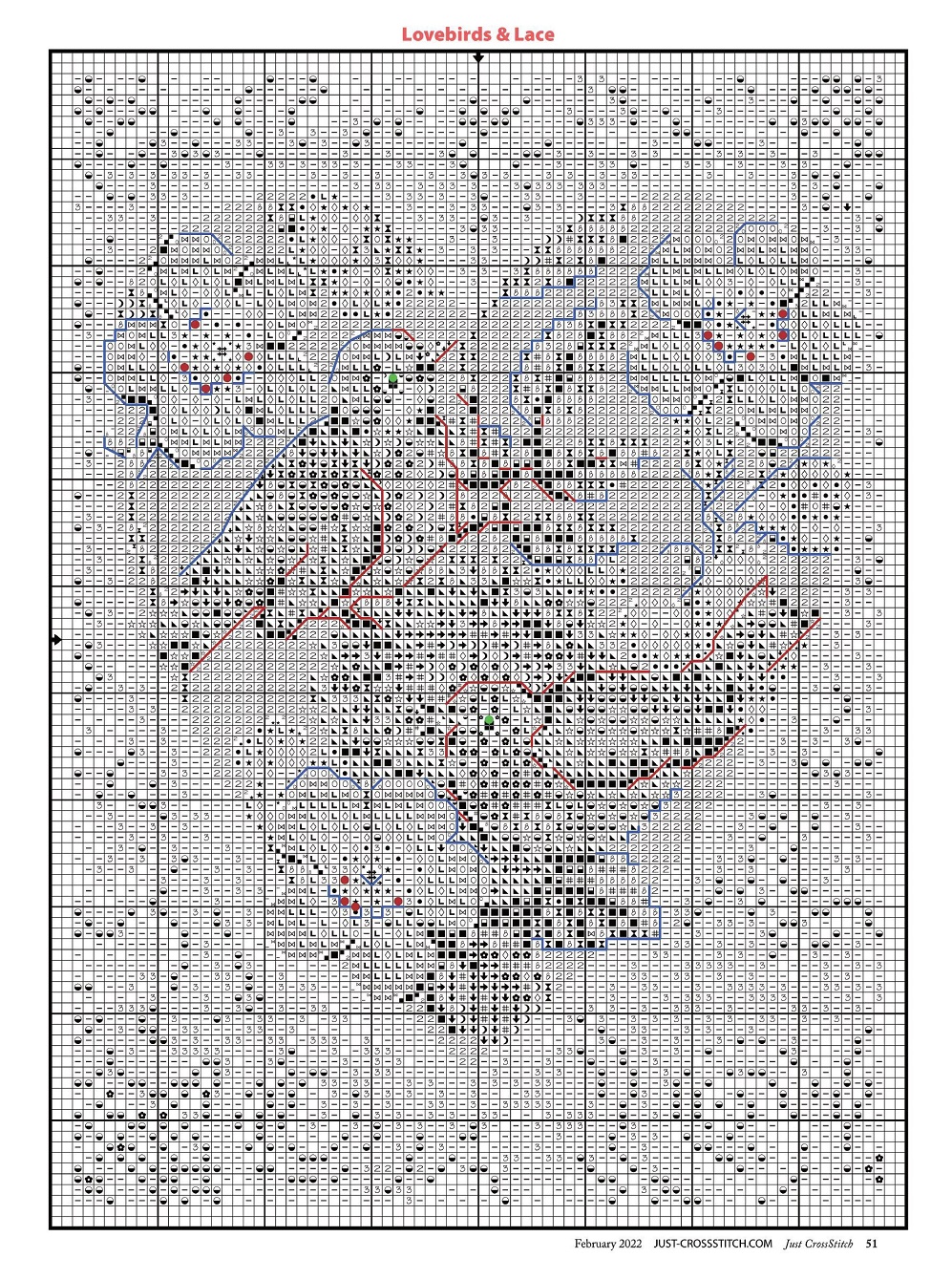 Разные виды вышивки в журнале "Just CrossStitch" - February 2022