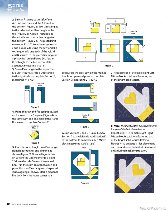 Коллекция проектов для рукодельниц в журнале «Quilter's World - Winter 2024»