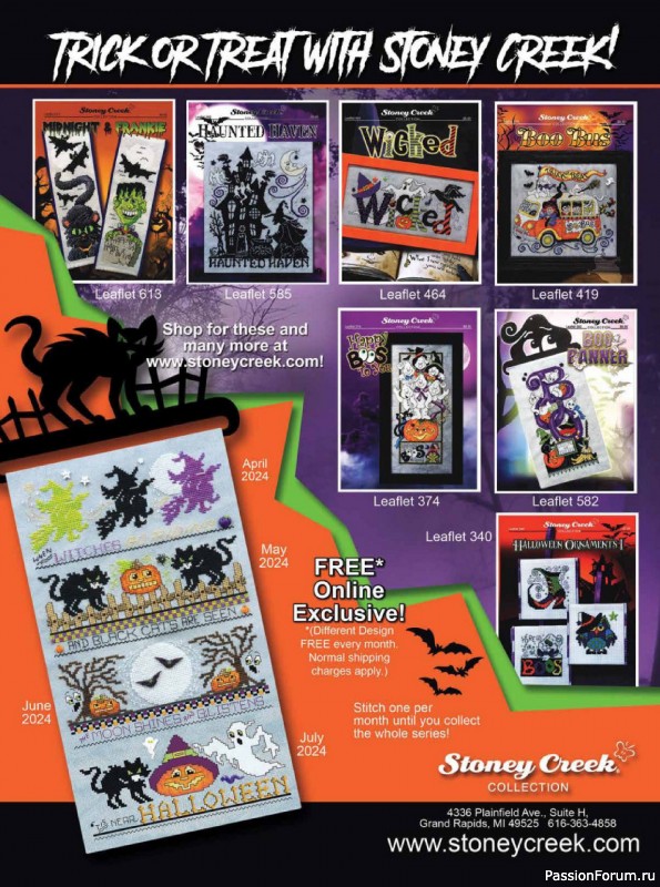 Коллекция вышивки в журнале «Just CrossStitch - Halloween 2024»