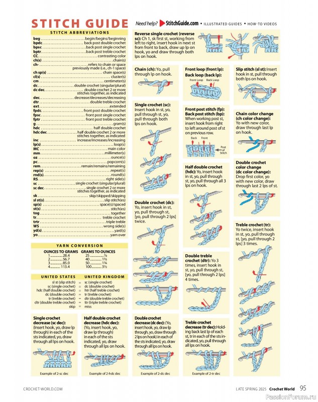Вязаные проекты крючком в журнале «Crochet World - Late Spring 2025»