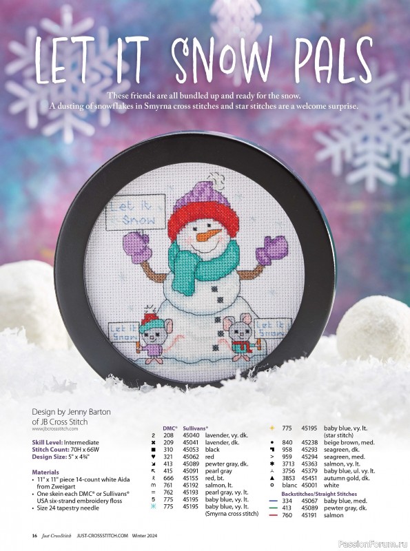 Коллекция вышивки в журнале «Just CrossStitch - Winter 2024»