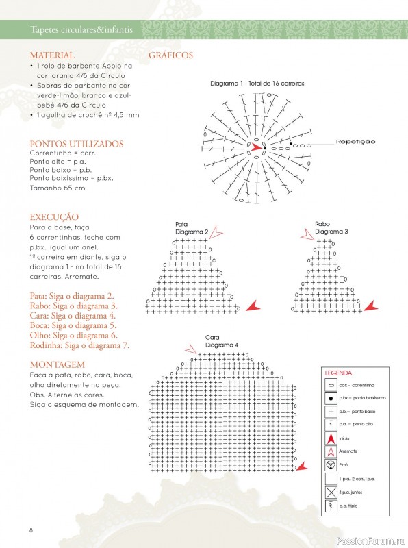 Вязаные проекты крючком в журнале « Artesanato Simples - Tapetes: Circulares e Infantis 2025»