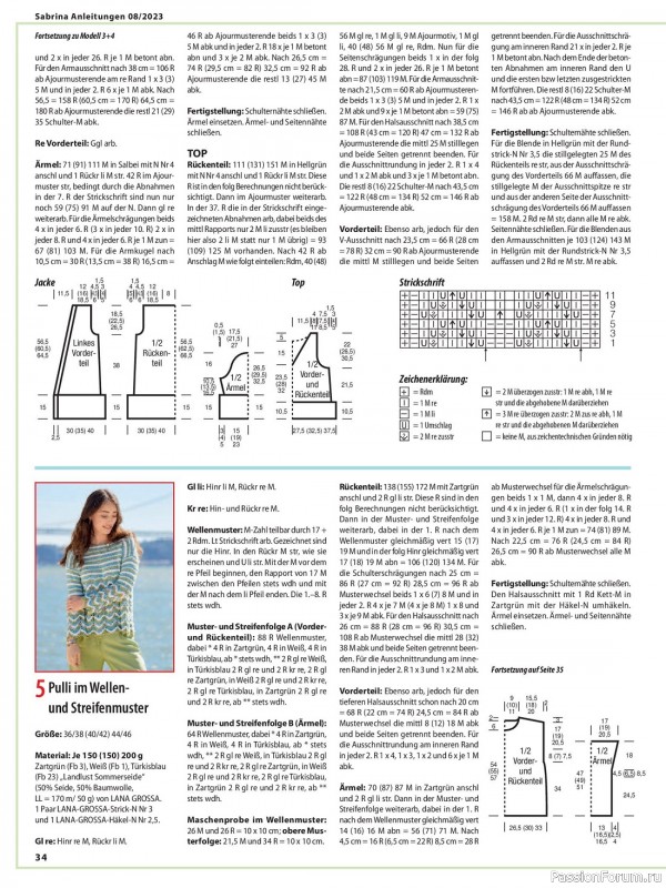 Вязаные модели в журнале «Sabrina №8 2023»