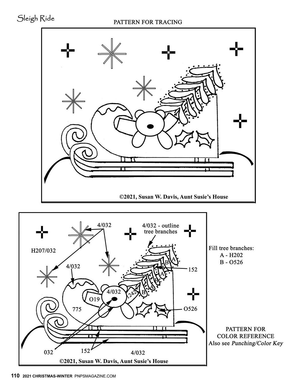 Вышивка в журнале "Punch Needle & Primitive Stitcher - Christmas/Winter 2021"