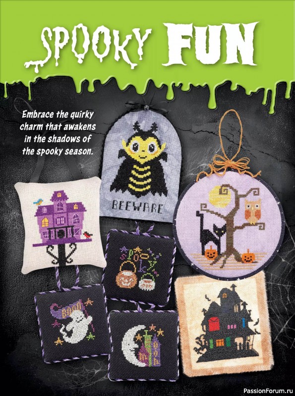 Коллекция вышивки в журнале «Just CrossStitch - Halloween 2025»