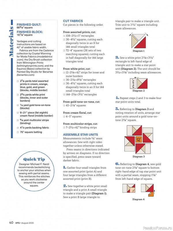 Коллекция проектов для рукодельниц в журнале «American Patchwork & Quilting №195 2025»