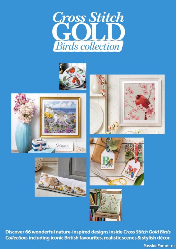 Коллекция вышивки в журнале «Cross Stitch Gold - Birds Collection 2024»