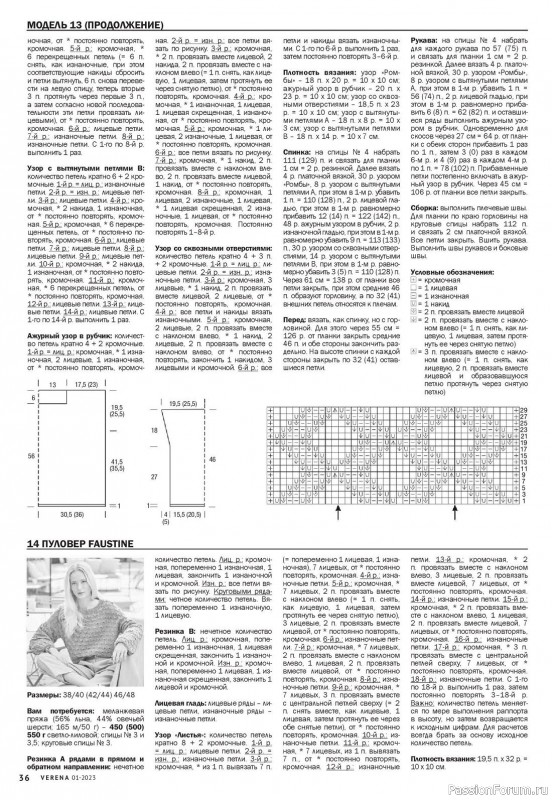 Вязаные модели в журнале «Verena №1 2023»