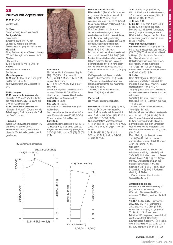 Вязаные модели в журнале «Burda Stricken №1 2020»