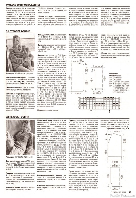 Вязаные модели в журнале «Verena №3 2022»