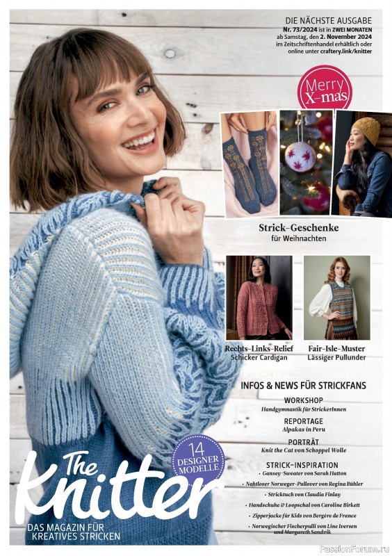 Вязаные проекты спицами в журнале « The Knitter №72 2024 Germany»