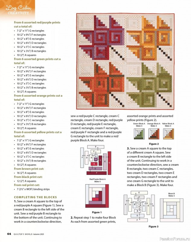 Коллекция проектов для рукодельниц в журнале «Quilter's World - Autumn 2025»