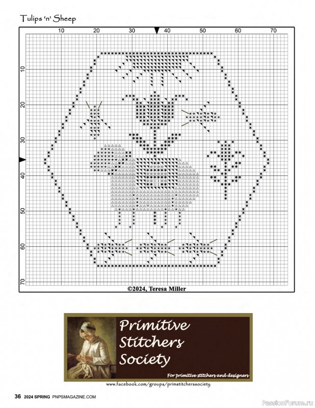 Коллекция вышивки в журнале «Punch Needle & Primitive Stitcher - Spring 2024»