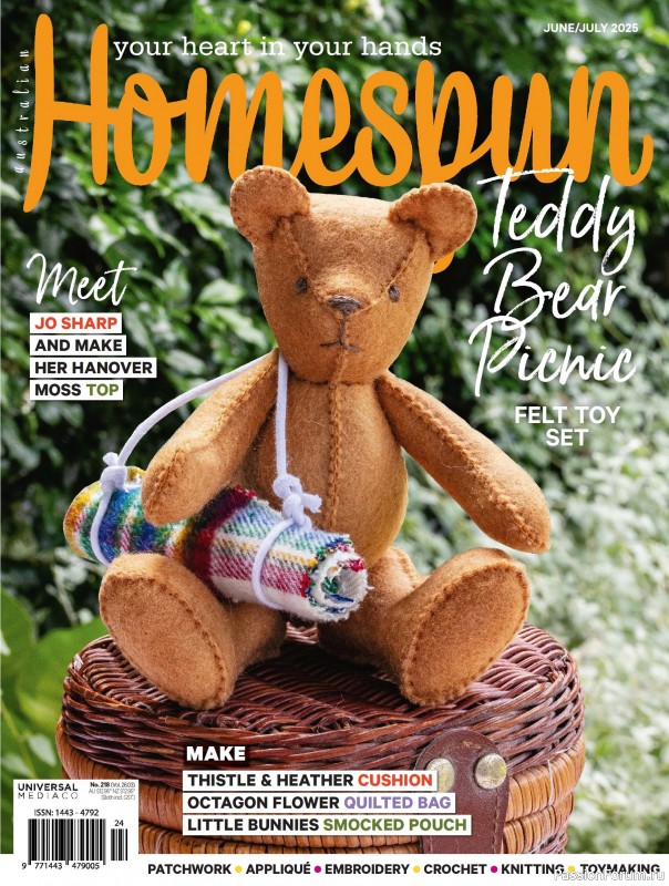 Коллекция проектов для рукодельниц в журнале «Australian Homespun №218 2025»
