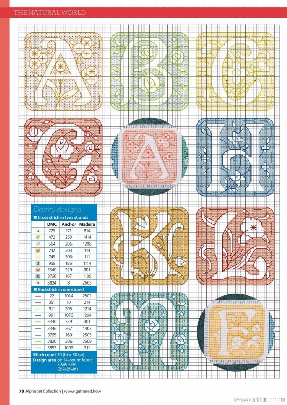 Коллекция вышивки в журнале «Cross Stitching Alphabet Collection 2022»