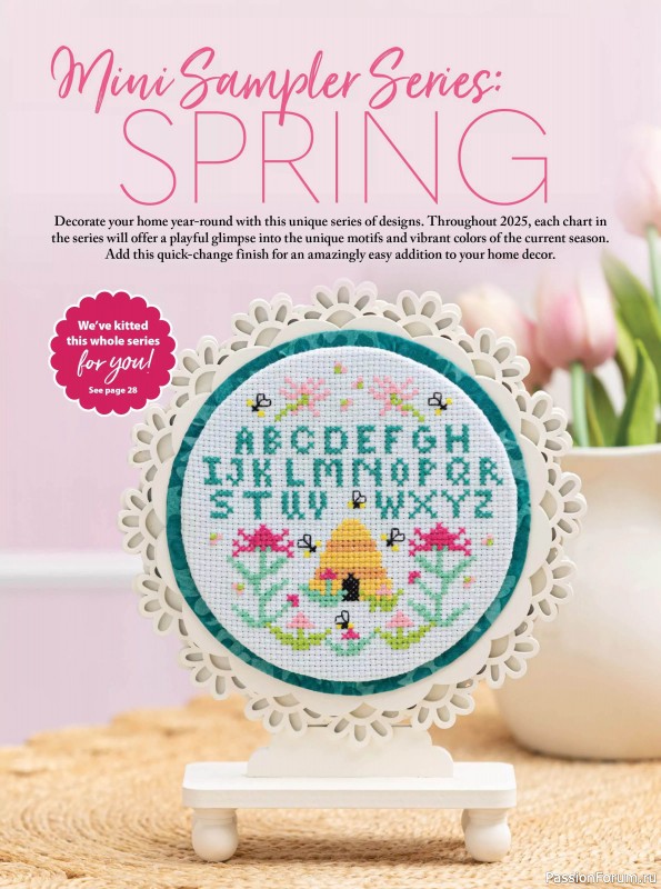 Коллекция вышивки в журнале «Just CrossStitch - Spring 2025»