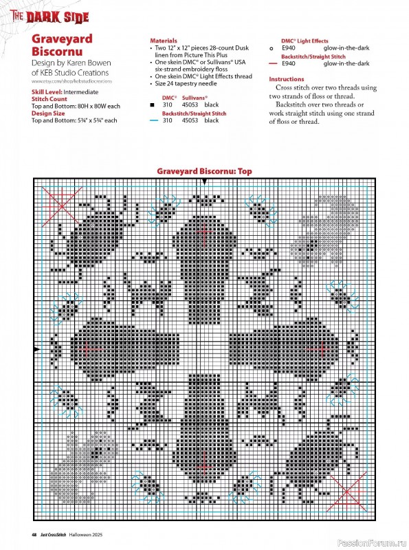 Коллекция вышивки в журнале «Just CrossStitch - Halloween 2025»