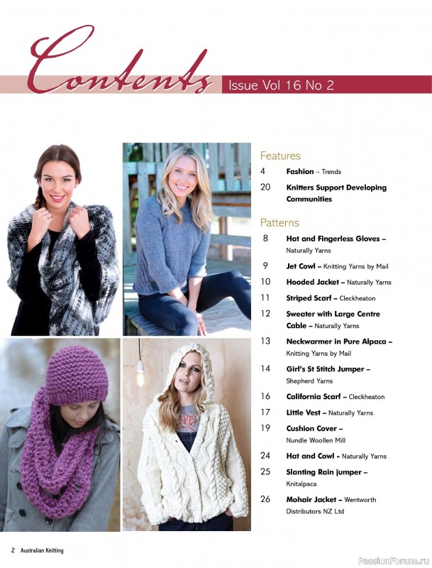 Вязаные модели спицами в журнале «Australian Knitting – Vol.16 №2 2024»