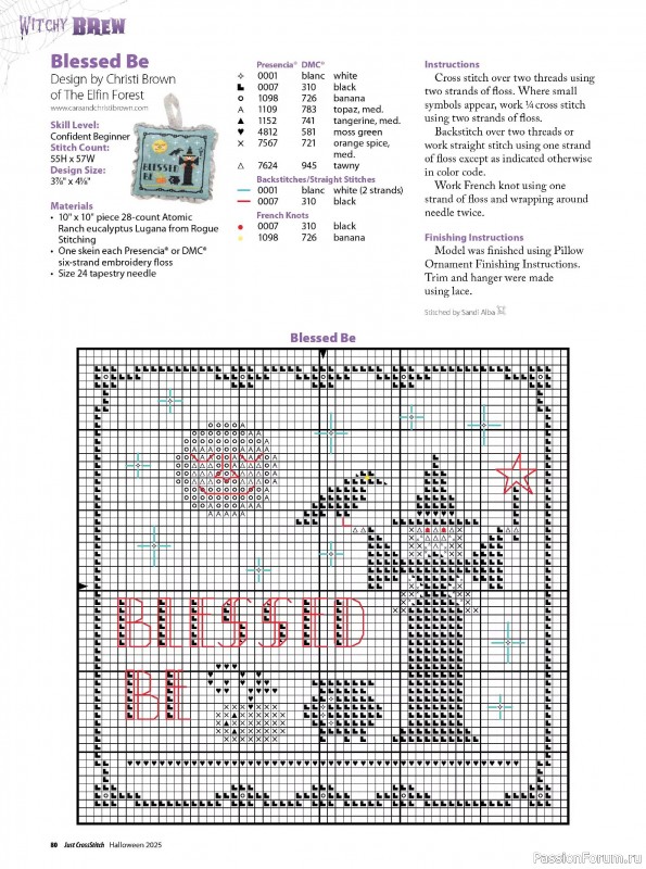 Коллекция вышивки в журнале «Just CrossStitch - Halloween 2025»