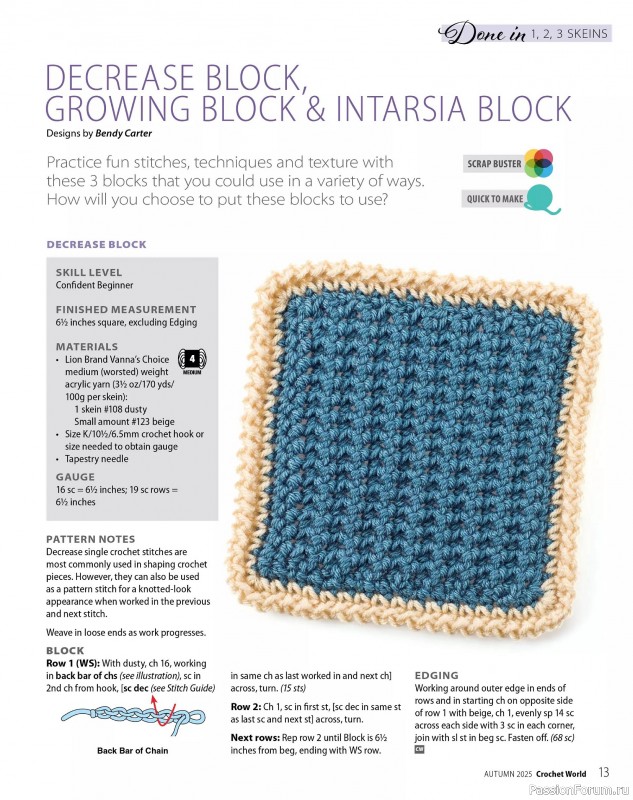 Вязаные проекты крючком в журнале «Crochet World - Autumn 2025»