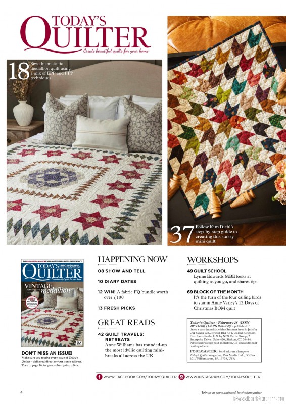 Коллекция проектов для рукодельниц в журнале «Today's Quilter №123 2025»